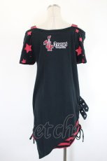 画像2: Deorart / プリントレイヤード風トップス M 黒×赤 I-26-08-20-030-PU-TO-TE-ZI (2)