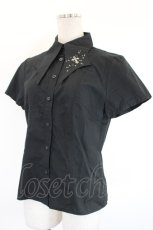 画像3: PEACE NOW / クロス刺繍半袖ブラウス M 黒 I-26-08-20-034-PU-BL-TE-ZI (3)