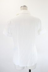 画像2: PEACE NOW / 襟クロス刺繍半袖ブラウス M 白 I-26-08-20-039-PU-BL-TE-ZI (2)