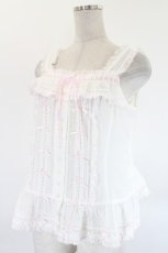 画像3: PINK HOUSE / 配色ステッチ使いキャミソールブラウス  白×ピンク I-26-08-20-041-LO-TO-TE-ZI (3)