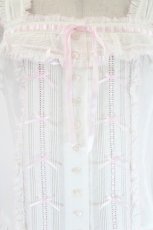 画像4: PINK HOUSE / 配色ステッチ使いキャミソールブラウス  白×ピンク I-26-08-20-041-LO-TO-TE-ZI (4)