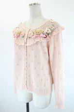 画像3: PINK HOUSE / テディ＆ローズモチーフヨークニットカーディガン  ピンク I-26-08-20-043-LO-TO-TE-ZI (3)