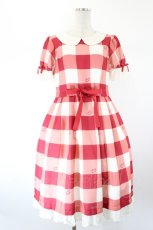 画像1: Melody BasKet / Melody Block Check ワンピース M 赤 I-26-08-20-048-LO-OP-TE-ZI (1)
