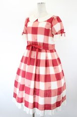 画像3: Melody BasKet / Melody Block Check ワンピース M 赤 I-26-08-20-048-LO-OP-TE-ZI (3)
