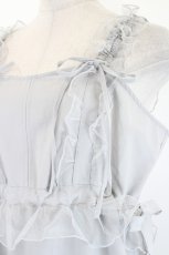 画像4: merry jenny / チュールドロストミニキャミワンピース  グレー I-26-08-20-066-LO-OP-SA-ZI (4)