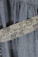 画像5: axes femme / 刺繍入りロングシャツワンピース  青Ｘアイボリー I-26-08-20-073-AX-OP-SA-ZI (5)