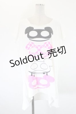 Preview of パンダスクエアT  白×黒×ピンク