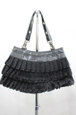 画像2: Ozz oneste / 編み上げ刺繍レースフリルバッグ  黒 I-26-08-20-117-OO-BG-TE-ZI (2)