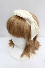 画像1: m petit by misako / パールリボンカチューシャ  アイボリー I-26-08-20-126-LO-AC-TE-ZI (1)