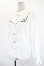画像3: axes femme / 襟付刺繍ブラウス  白 I-26-08-20-015-AX-BL-SA-ZI (3)