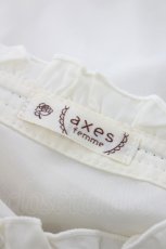 画像5: axes femme / 刺繍入スタンドカラーブラウス  生成りＸブラウン I-26-08-20-016-AX-BL-SA-ZI (5)