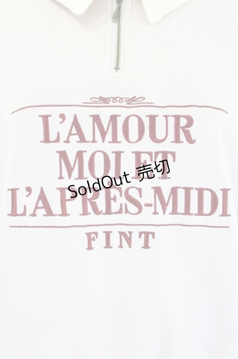 画像4: Fi.n.t / ロゴ刺繍ハーフジップスウェット  ピンク I-26-08-20-022-CA-TO-SA-ZI (4)