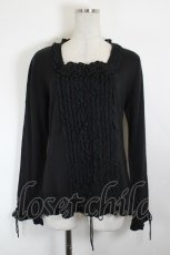 画像1: INGEBORG / お花モチーフレースニットプルオーバー  黒 I-26-08-21-043-LO-TO-TE-ZI (1)