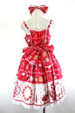 画像3: Angelic Pretty / French Cafe 切替ジャンパースカートSet  赤 I-26-08-21-066-AP-OP-TE-ZI (3)