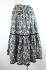 画像3: abilletage / Designer’s fabric series オーバースカート  イチゴ泥棒/ブルーグリーン I-26-08-21-104-GO-SK-SA-ZI (3)