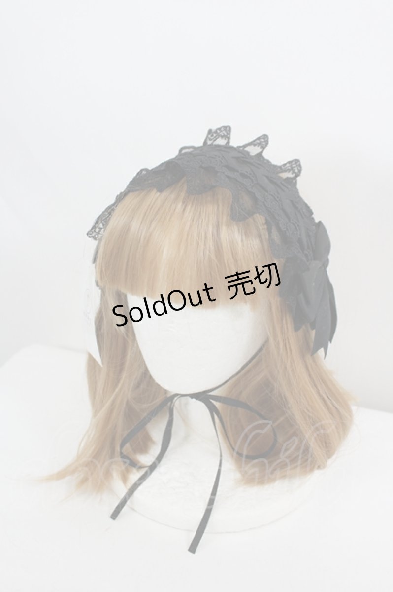 画像1: axes femme / レースップヘッドドレス  黒 I-26-08-21-117-AX-AC-TE-ZI (1)
