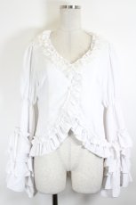 画像1: Vallee lys / Fairy Tale Ruffle Chiffon Bolero  白 I-26-08-21-021-GO-SH-TE-ZI (1)