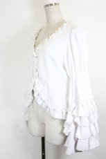 画像2: Vallee lys / Fairy Tale Ruffle Chiffon Bolero  白 I-26-08-21-021-GO-SH-TE-ZI (2)