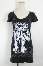 画像1: GHOST of HARLEM / スタッズプリントカットソー  黒 I-26-08-21-030-PU-TS-TE-ZI (1)