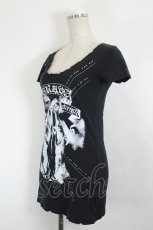 画像2: GHOST of HARLEM / スタッズプリントカットソー  黒 I-26-08-21-030-PU-TS-TE-ZI (2)