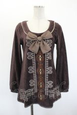 画像1: axes femme / フロント刺繍コーデュロイトップス  ブラウン I-26-08-23-024-AX-TO-SA-ZI (1)