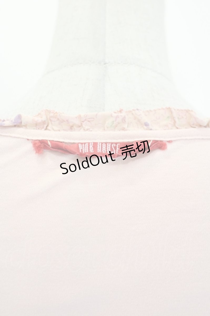 画像5: PINK HOUSE / 手書きフラワー総柄重ね着風半袖カットソー  ピンク I-26-08-23-037-LO-TO-SA-ZT809 (5)