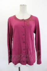 画像1: INGEBORG / ドットリボンカットカーディガン  ボルドー I-26-08-23-039-LO-TO-SA-ZI (1)