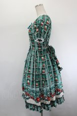 画像2: metamorphose / Retro Cherry ラグランワンピース  グリーン I-26-08-23-065-ME-OP-SA-ZI (2)