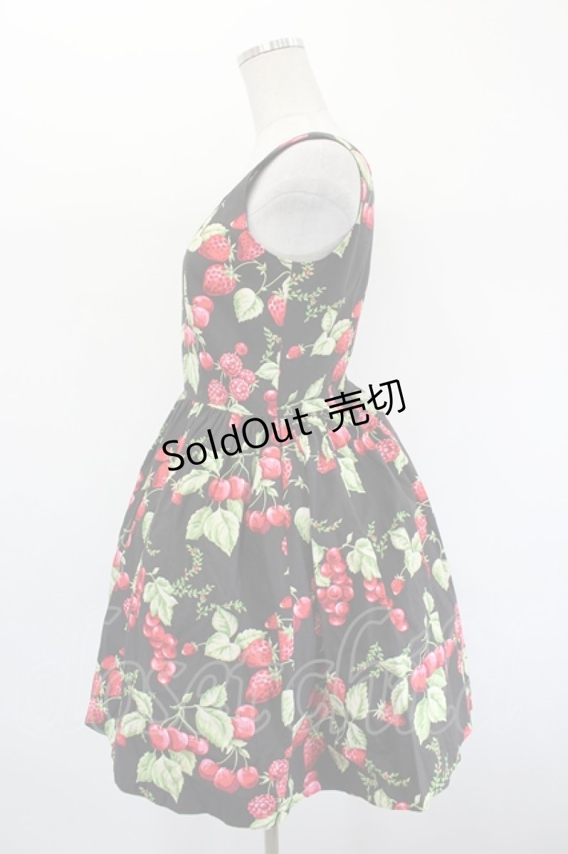 画像2: MILK / CHERRY gardenドレス  ブラックベース I-26-08-23-078-ML-OP-SA-ZI (2)