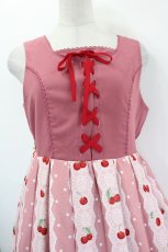 画像5: axes femme kawaii / クマパフェ柄切替ジャンスカ  ピンク I-26-08-23-085-AX-OP-TE-ZI (5)