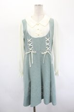 画像1: axes femme / 重ね着風レースアップワンピース  ミント I-26-08-23-096-AX-TO-TE-ZI (1)