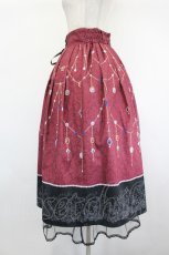 画像2: axes femme / オーナメントジュエリー柄スカート  ワイン I-26-08-23-119-AX-SK-TE-ZI (2)