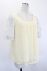 画像3: axes femme / お花刺繍チュール袖プルオーバー  アイボリー I-26-08-23-012-AX-TO-SA-ZI (3)