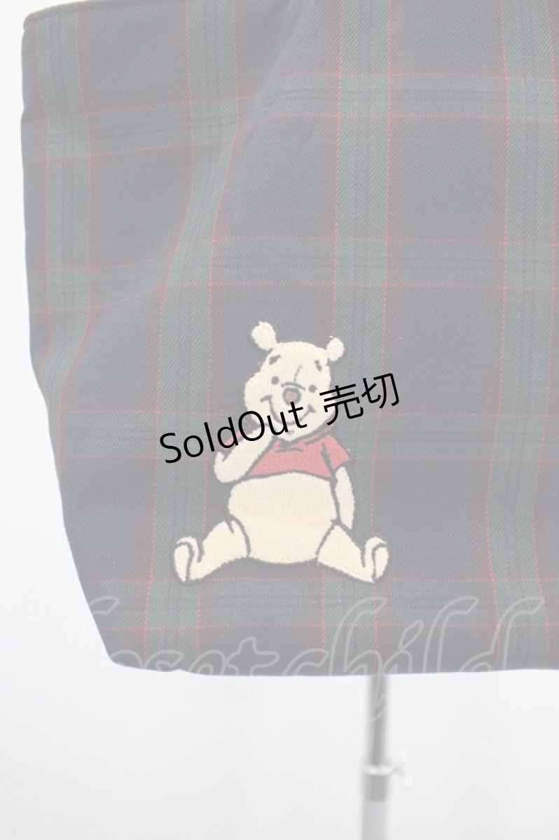 画像4: Maison de FLEUR / Winnie the pooh フリルトートプチバッグ  ネイビー×グリーン I-26-08-23-124-LO-BG-TE-ZTK066 (4)