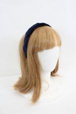 画像2: axes femme / ベロアリボンカチューシャ  ネイビー I-26-08-23-127-AX-ZA-TE-ZI (2)