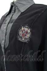 画像5: Rozen Kavalier / ストライプスナップボタンシャツ  黒Ｘグレー I-26-08-25-027-OO-BL-SA-ZI (5)