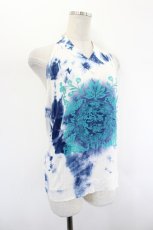 画像3: gouk / 金魚魔法陣風プリントホルターネックトップス  白Ｘ青 I-26-08-25-028-GO-TO-SA-ZI (3)