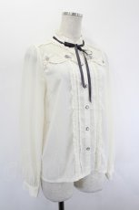 画像3: axes femme POETIQUE / 巻き薔薇デザインフリルブラウス  生成り I-26-08-25-003-AX-BL-TE-ZI (3)
