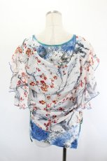 画像2: gouk / 梅プリントシフォントップス&タンクセット  白Ｘ赤Ｘ青 I-26-08-25-034-GO-TO-SA-ZI (2)