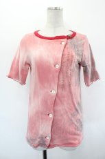 画像1: gouk / 龍和柄シースルー重ね半袖カーディガン  赤Ｘ白 I-26-08-25-037-GO-TO-SA-ZI (1)