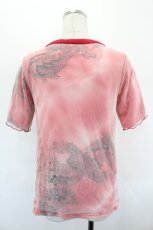 画像2: gouk / 龍和柄シースルー重ね半袖カーディガン  赤Ｘ白 I-26-08-25-037-GO-TO-SA-ZI (2)