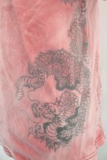 画像4: gouk / 龍和柄シースルー重ね半袖カーディガン  赤Ｘ白 I-26-08-25-037-GO-TO-SA-ZI (4)