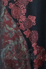 画像4: gouk / ラメ花柄&シースルー切替カットソー  黒Ｘ赤Ｘグレー I-26-08-25-042-GO-TO-SA-ZI (4)
