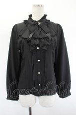 画像1: axes femme / レースジャボ付きハイネックブラウス  黒 I-26-08-25-005-AX-BL-SA-ZI (1)