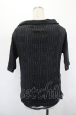画像2: gouk / お経風プリントシースルーハイネック半袖カットソー  黒Ｘ白 I-26-08-25-047-GO-TO-SA-ZI (2)