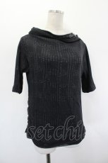 画像3: gouk / お経風プリントシースルーハイネック半袖カットソー  黒Ｘ白 I-26-08-25-047-GO-TO-SA-ZI (3)