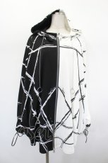 画像1: CIVARIZE / バイカラーポンチョ  黒Ｘ白 I-26-08-25-054-PU-TO-SA-ZI (1)