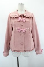 画像1: axes femme kawaii / レースフリルショートコート  ピンク I-26-08-25-063-AX-CO-SA-ZI (1)