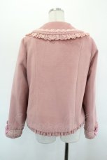 画像2: axes femme kawaii / レースフリルショートコート  ピンク I-26-08-25-063-AX-CO-SA-ZI (2)