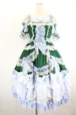画像1: BABY,THE STARS SHINE BRIGHT / La Chasse aux Papillons〜蝶々を追って迷い込んだお花畑へ〜ワンピースドレス  グリーン I-26-08-25-068-BA-OP-SA-ZI (1)